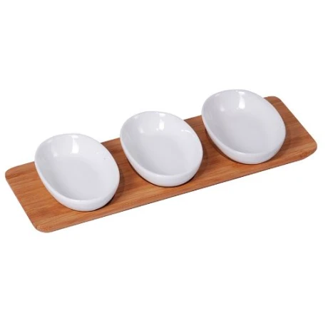 COPETINERO CON 3 BOWLS OVALES COPETINERO CON 3 BOWLS OVALES