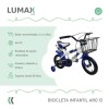 Bicicleta Rodado 12 Con Canasto Y Caramañola Niño Niña Azul