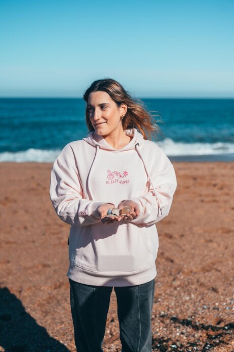 Hoodie Orilla Bordado / Rosa - Preventa U