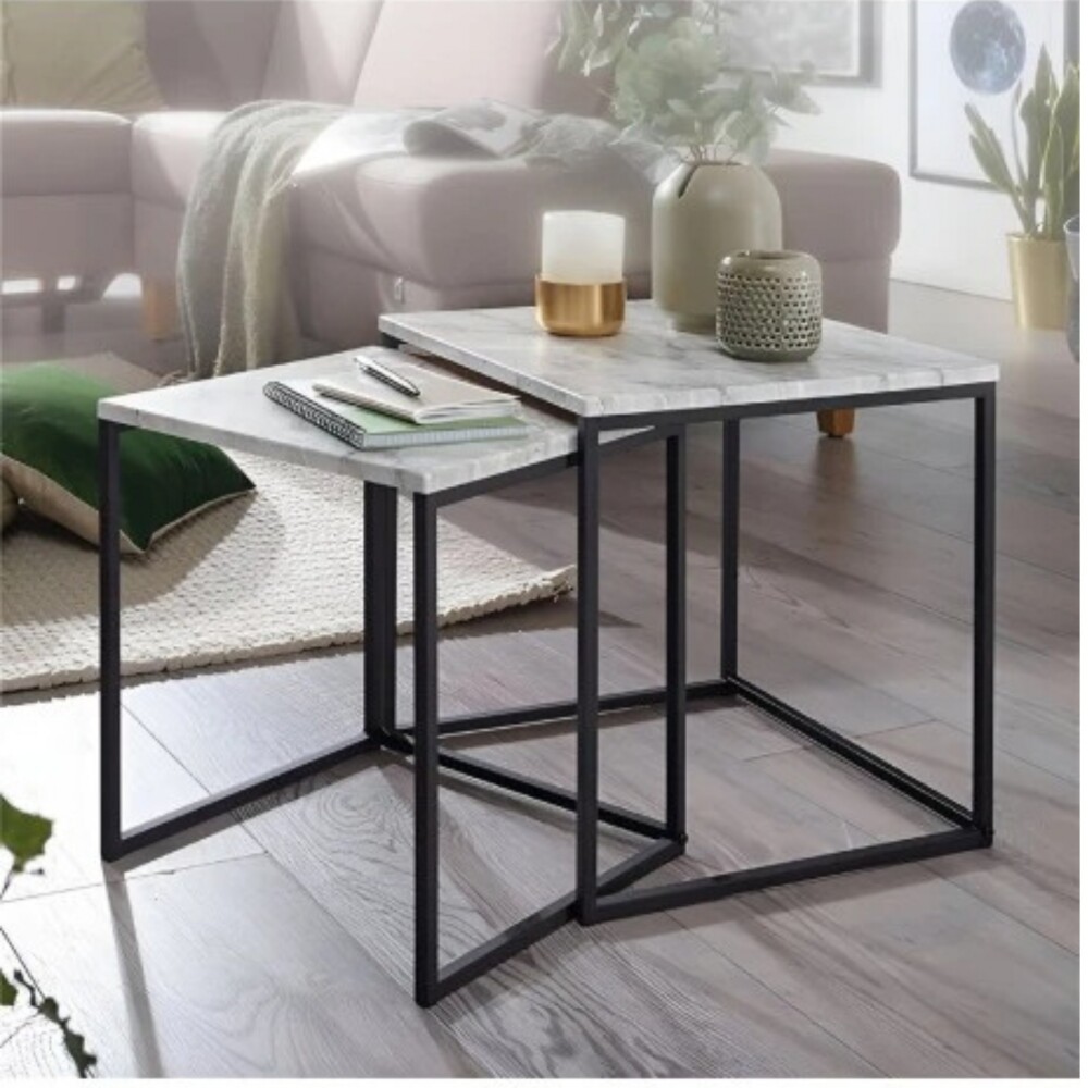 Set 2 Mesas - Metal/Marmol Set 2 Mesas - Metal/Marmol