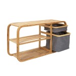 BANCO CON ALMACENAJE BAMBU 90X30X44CMS BANCO CON ALMACENAJE BAMBU 90X30X44CMS