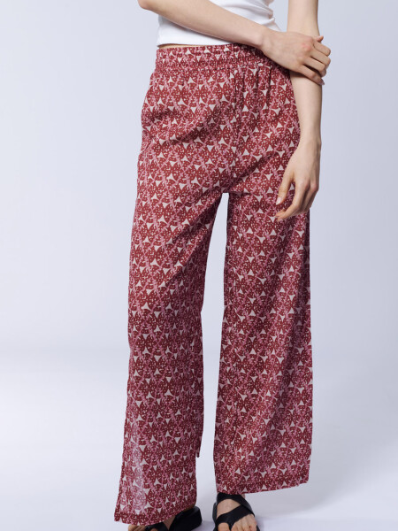 Pantalón Estampa Étnica Rosa