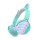 Auriculares Inalámbricos Pop It con Orejas de Gato Luces VERDE-AGUA
