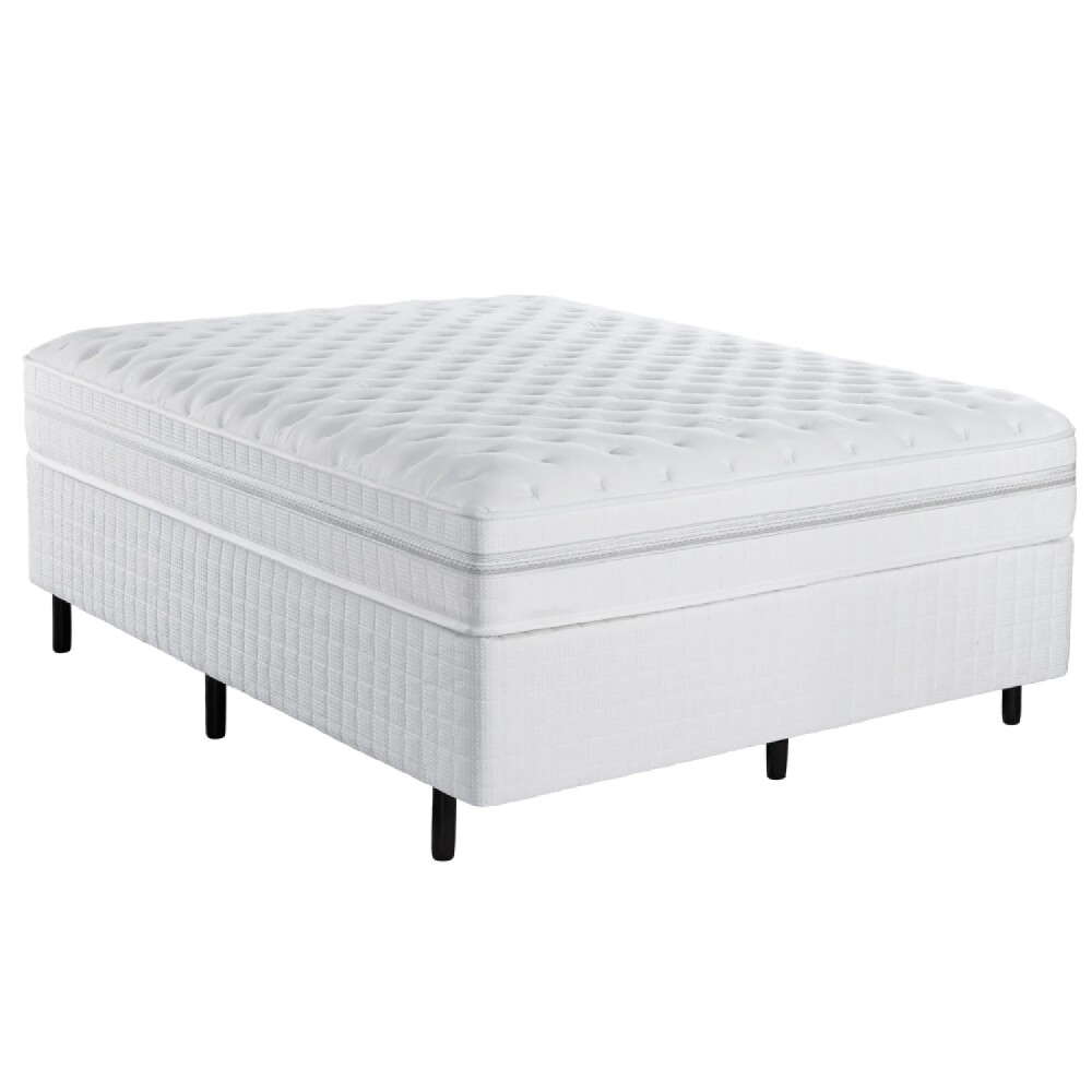SOMMIER BASE CAMA COLCHÓN DE ESPUMA Y RESORTE POCKET PLAZA Y MEDIA