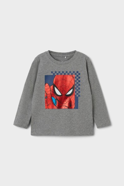 Camiseta Spider Man Manga Larga Grey Melange