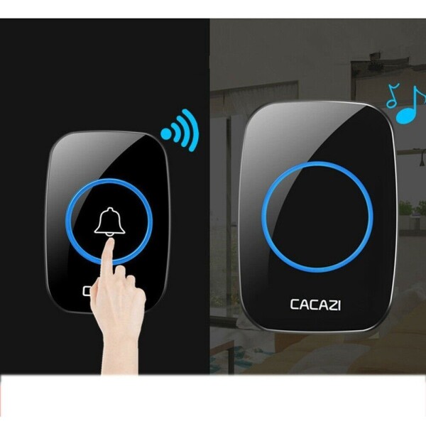 Timbre Inalámbrico Cacazi Premium Inteligente Led 300 Metros Color Variante Negro