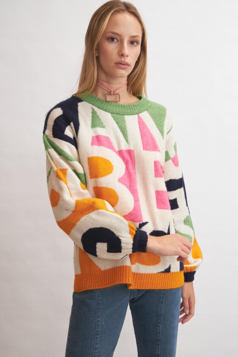 Sweater Ganesha Verde, Fucsia, Naranja