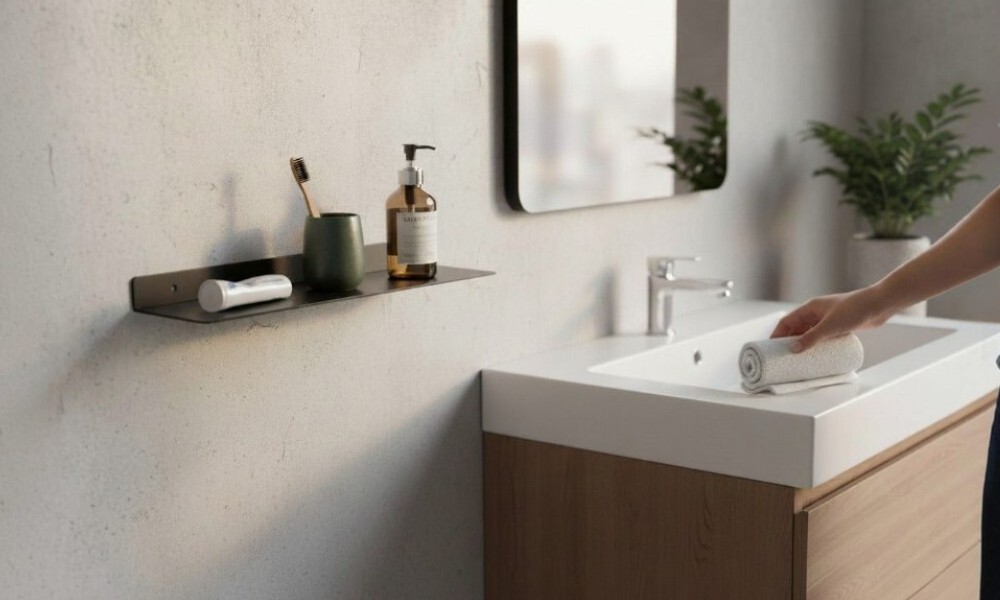 Estante para baño grafito A167A 36 45 2 Estante Para Baño Grafito A167a 36 45 2