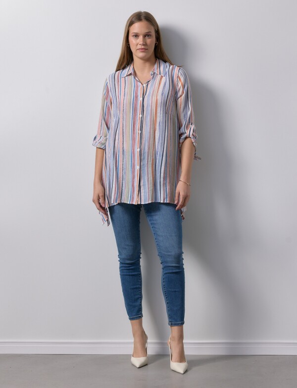 Camisa Larga MULTI/CELESTE