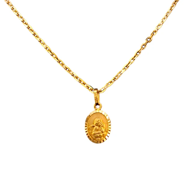 Dije Ángel de la guarda-Oro bajo-Sin Piedra-CP8578 sinpiedra