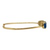 Brazalete Calcuta en plata 925 bañada en una micra de oro 18k. con piedras jade negro azul-BR2006 conpiedra