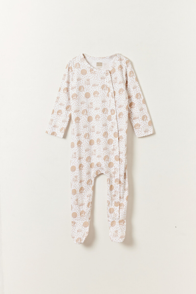 Pack x2 enterito pijama estampado Rey Leon Beige