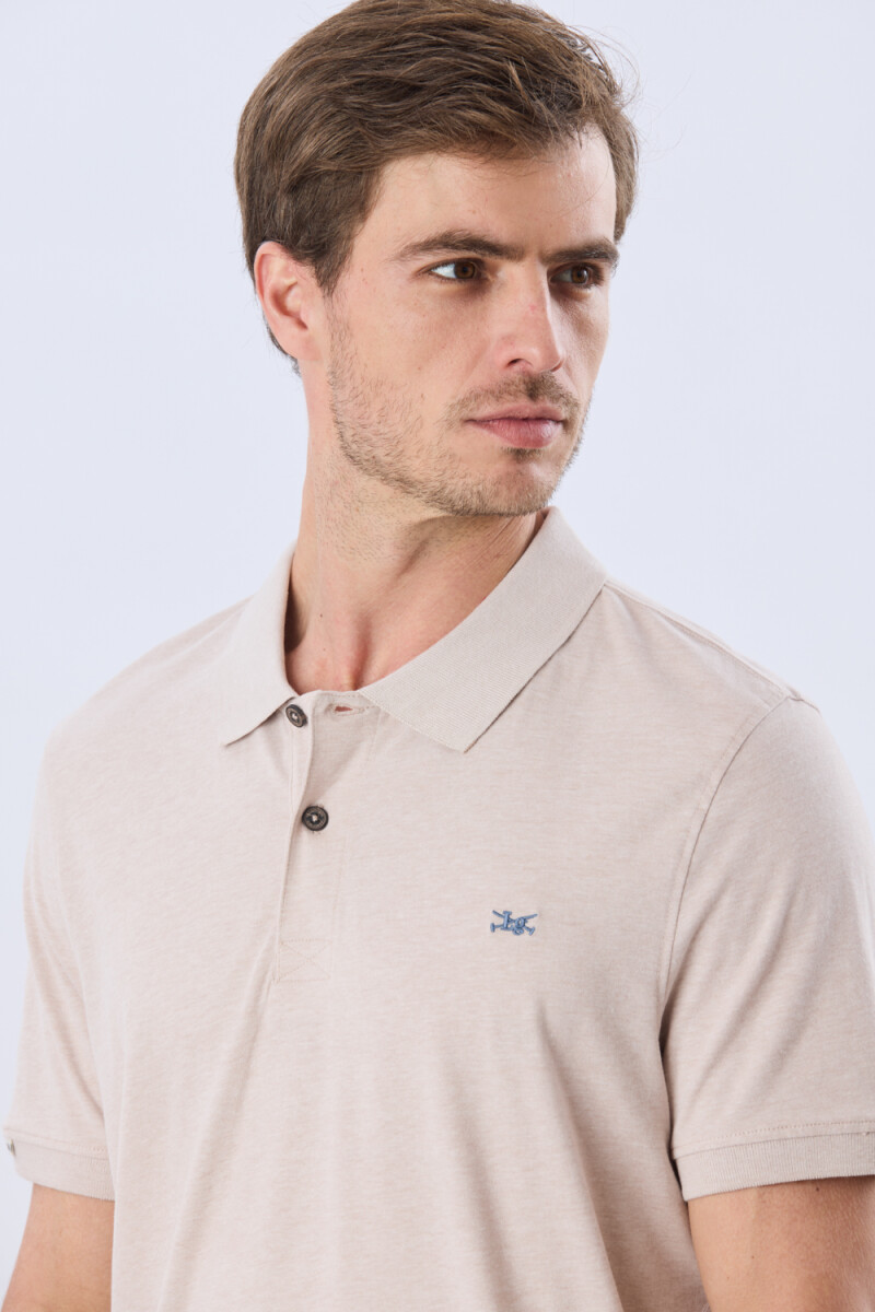 REMERA POLO LISA JERSEY - Beige 