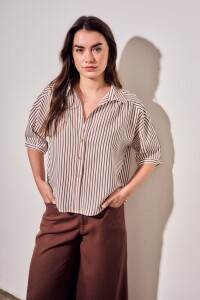 Camisa Rayada Burdeos