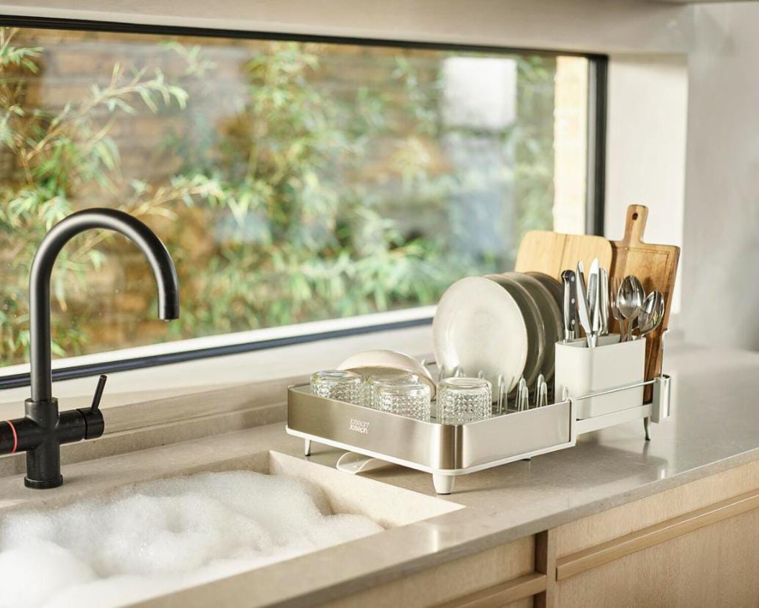 Escurridor de platos extensible (acero/gris) - Extend™ Steel 