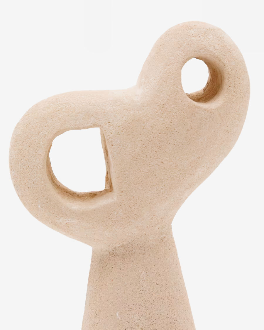 Set Arif de esculturas de piedra con acabado beige y negro 12 cm / 15 cm Set Arif de esculturas de piedra con acabado beige y negro 12 cm / 15 cm