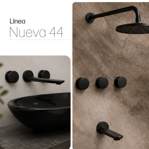 JUEGO DE GRIFERIA INCLUYE LAVATORIO DE PARED Y DUCHA NEGRO