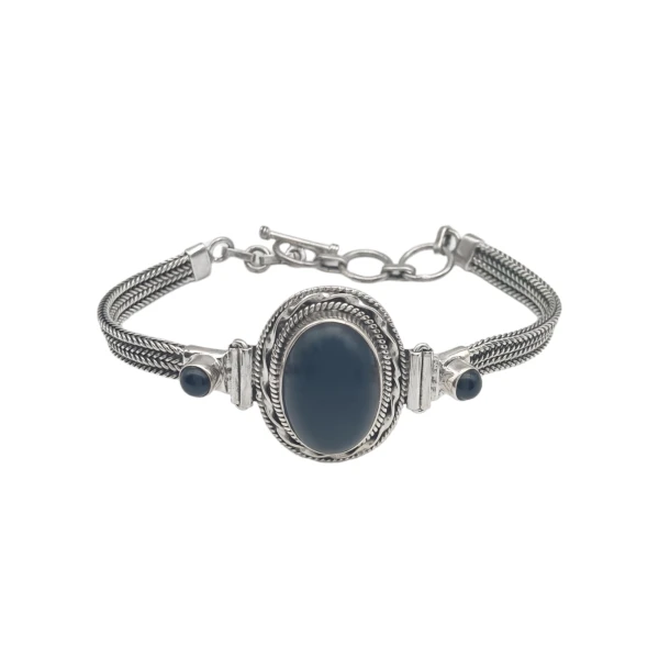 Pulsera Vintage-Plata 925-Piedra Onix-PU3465 conpiedra