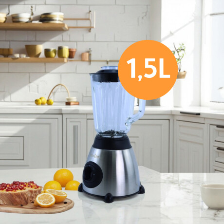 Licuadora Picadora 2 En 1 Vaso Vidrio 1,5L Ac. Inox 2500w Negro