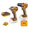 Kit Ingco Taladro + Llave Impacto + Baterías y Cargador 20v Kit Ingco Taladro + Llave Impacto + Baterías y Cargador 20v