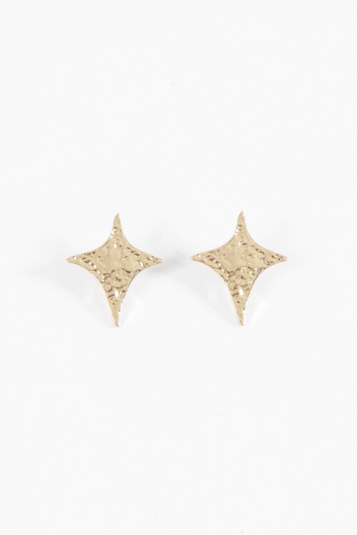 Caravanas estrella texture dorado