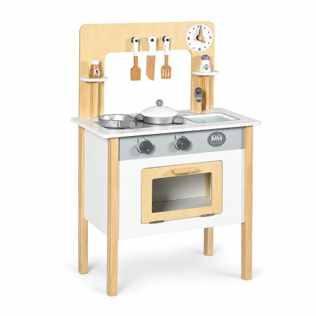 Cocina Infantil De Madera Duradera Con Accesorios Blanco/madera
