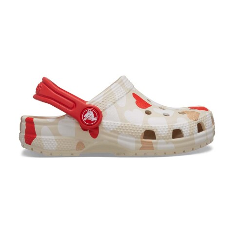 Classic Heart Print Clog T - Niños Sandstone/multi