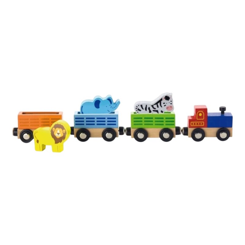 Tren con Animales Madera Viga Tren con Animales Madera Viga