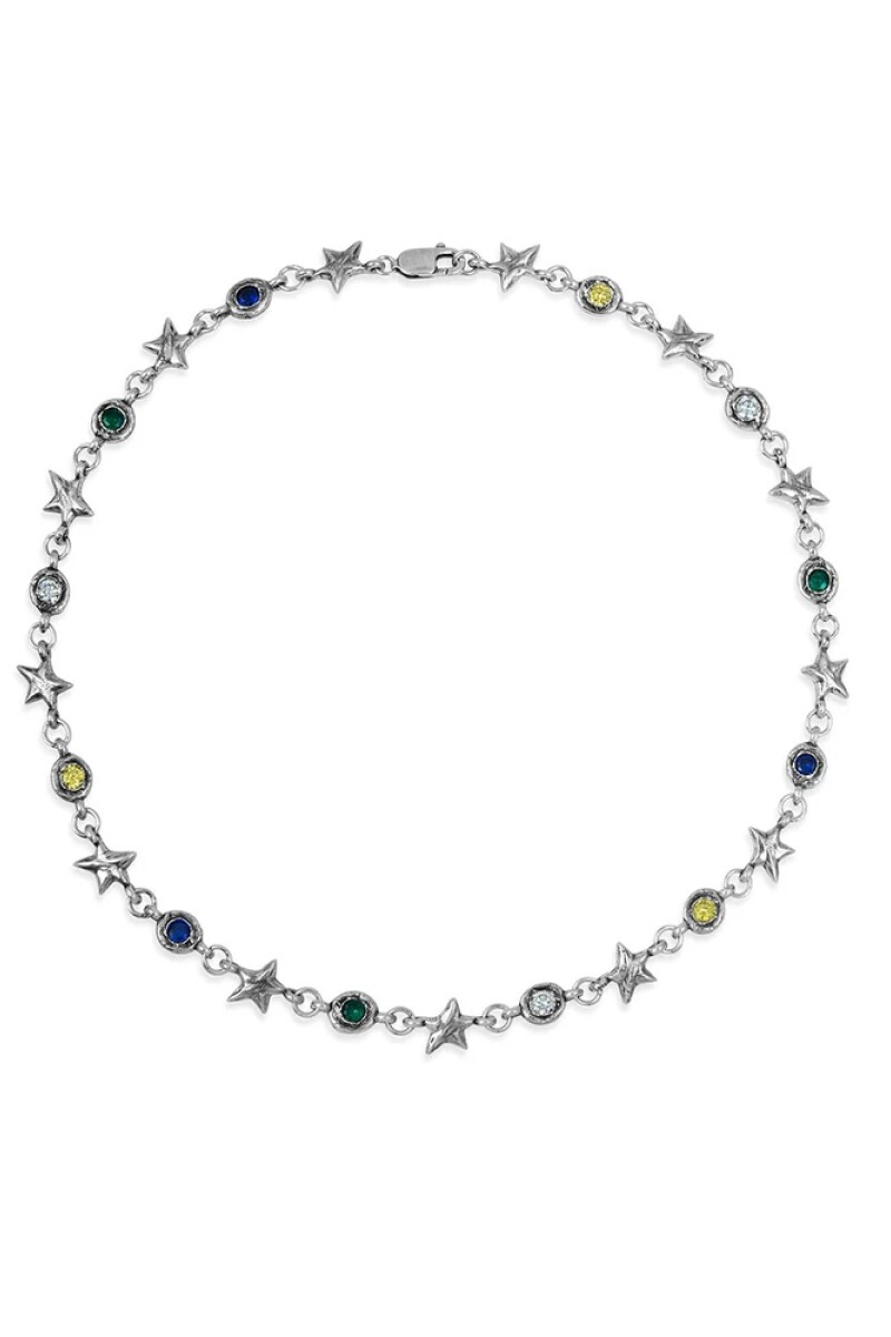 Multicolor Squadra Necklace Plata