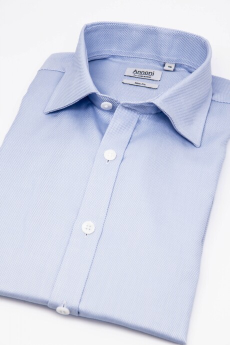 Camisa Annoni Royal Oxford Short Collar Celeste