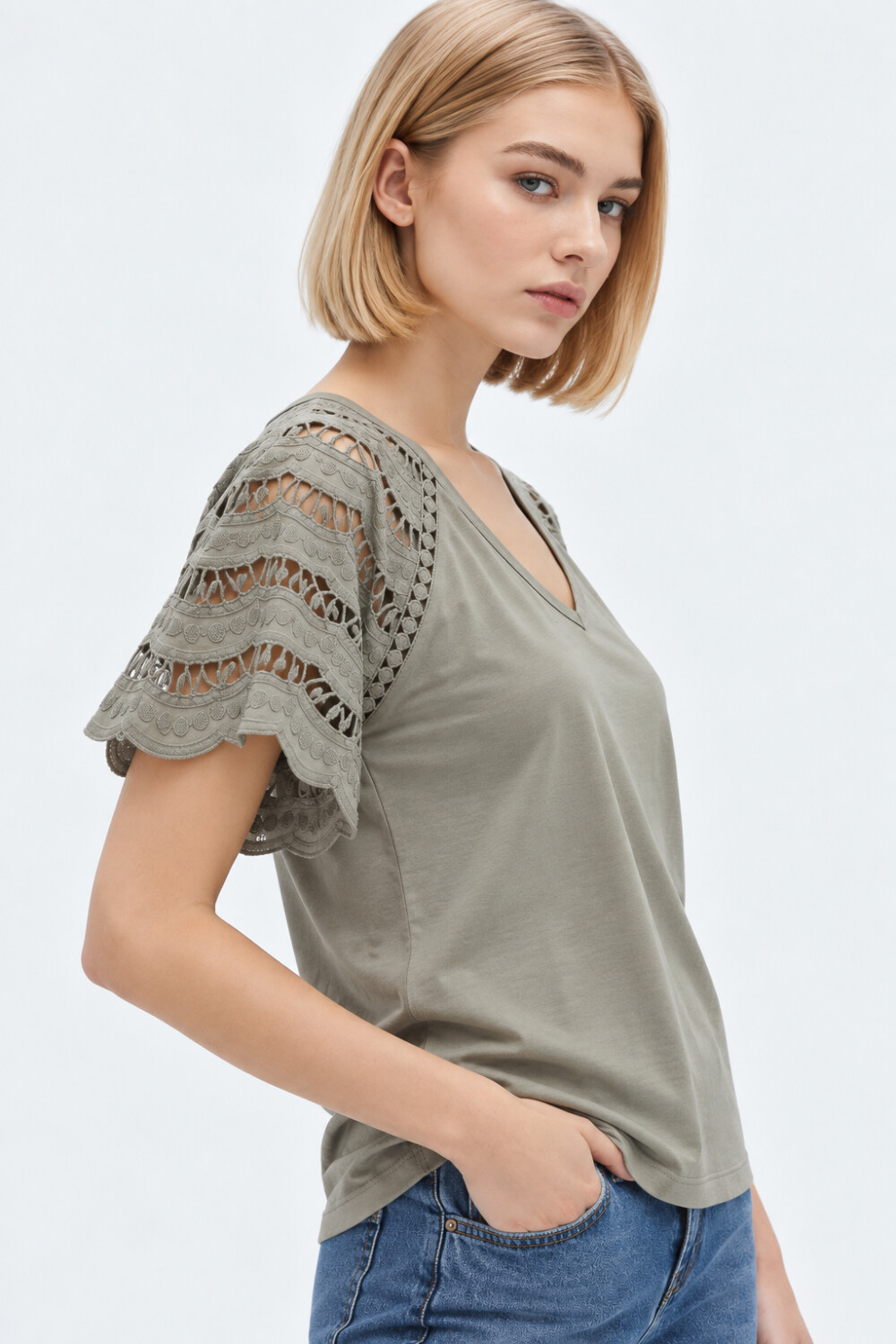 Remera Macare Verde Grisaceo