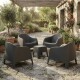 Set de 4 Sillas Skarpo + Mesa de exterior Negro