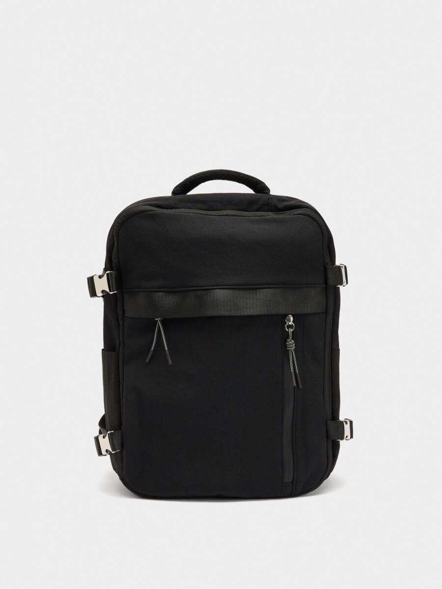 Mochila De Cabina Nylon Extensible Repelente Al Agua negro
