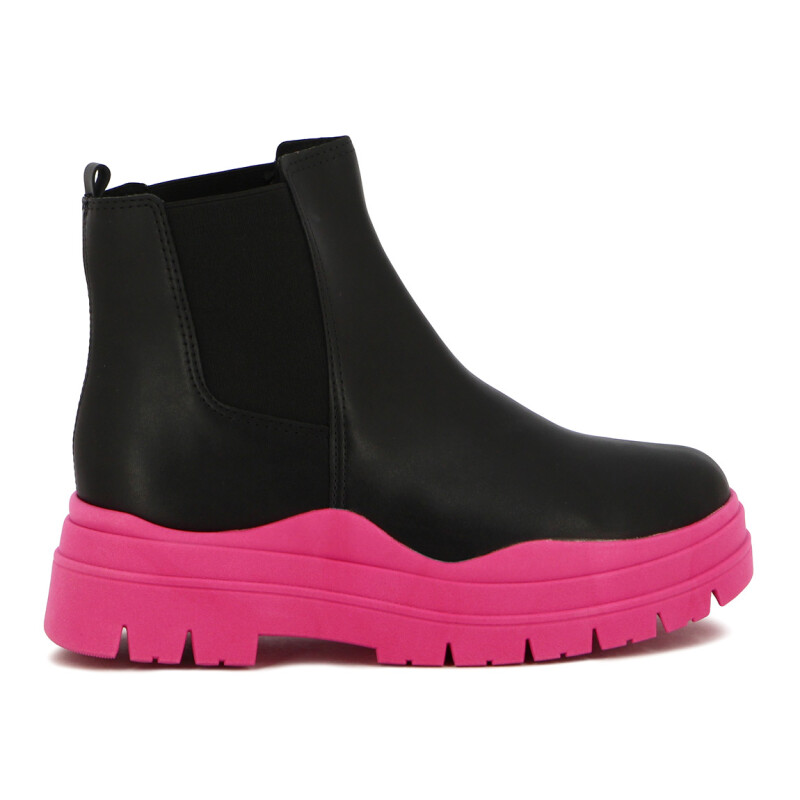 Moleca Bota C/ Elastico Negro-fucsia