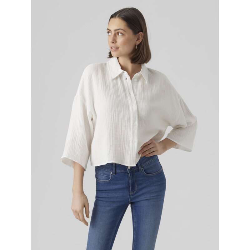 VMNATALI CROP SHIRT WVN NOOS SNOW WHITE