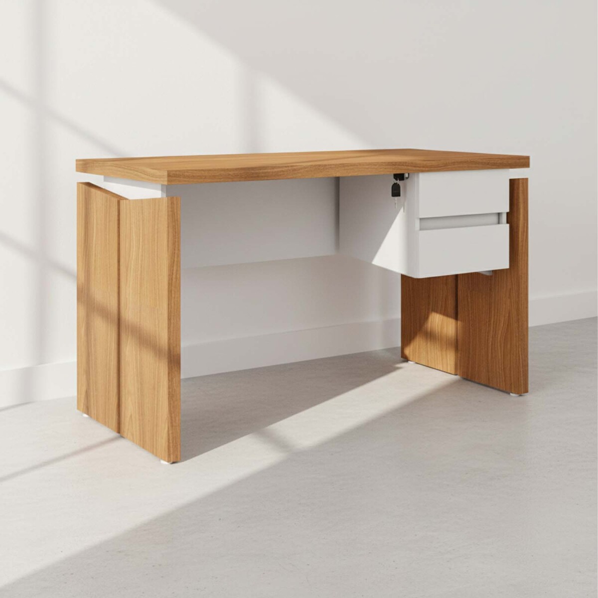 ESCRITORIO CON CAJÓN 145 - MDF MARRON YMIR 