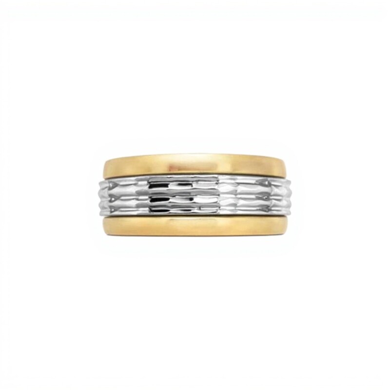 Anillo Labrado - Plata y Oro- Sin Piedra-AN5982 sinpiedra