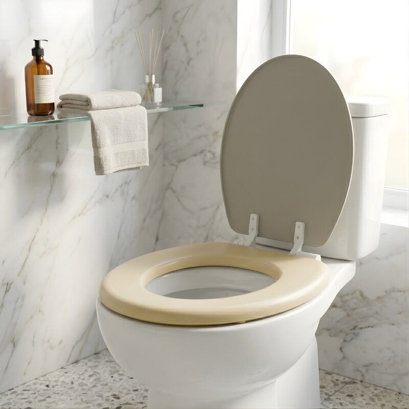 Asiento De Inodoro Acolchonado Universal BEIGE