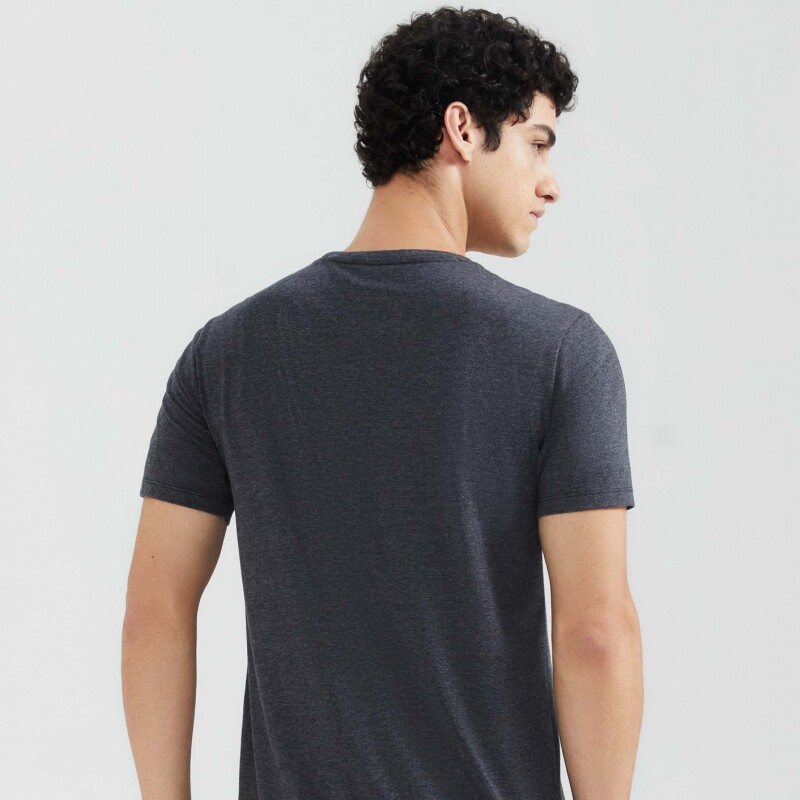 CAMISETA MM MASC PRETO MESCLA