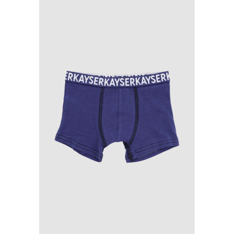 boxer infantil liso 4 al 8 Azul
