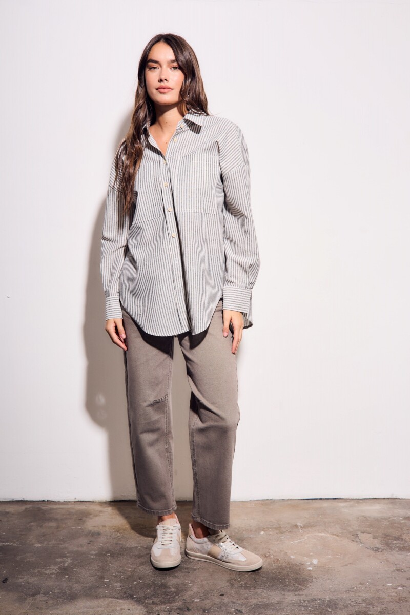 Camisa Rayas Gris