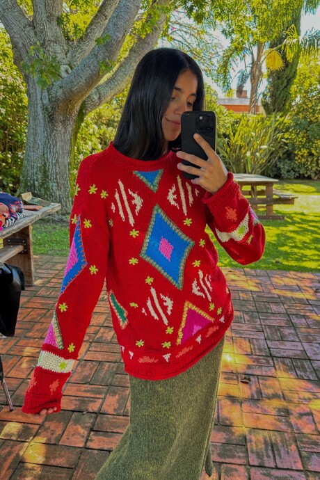 Sweater Gitano Base Rojo