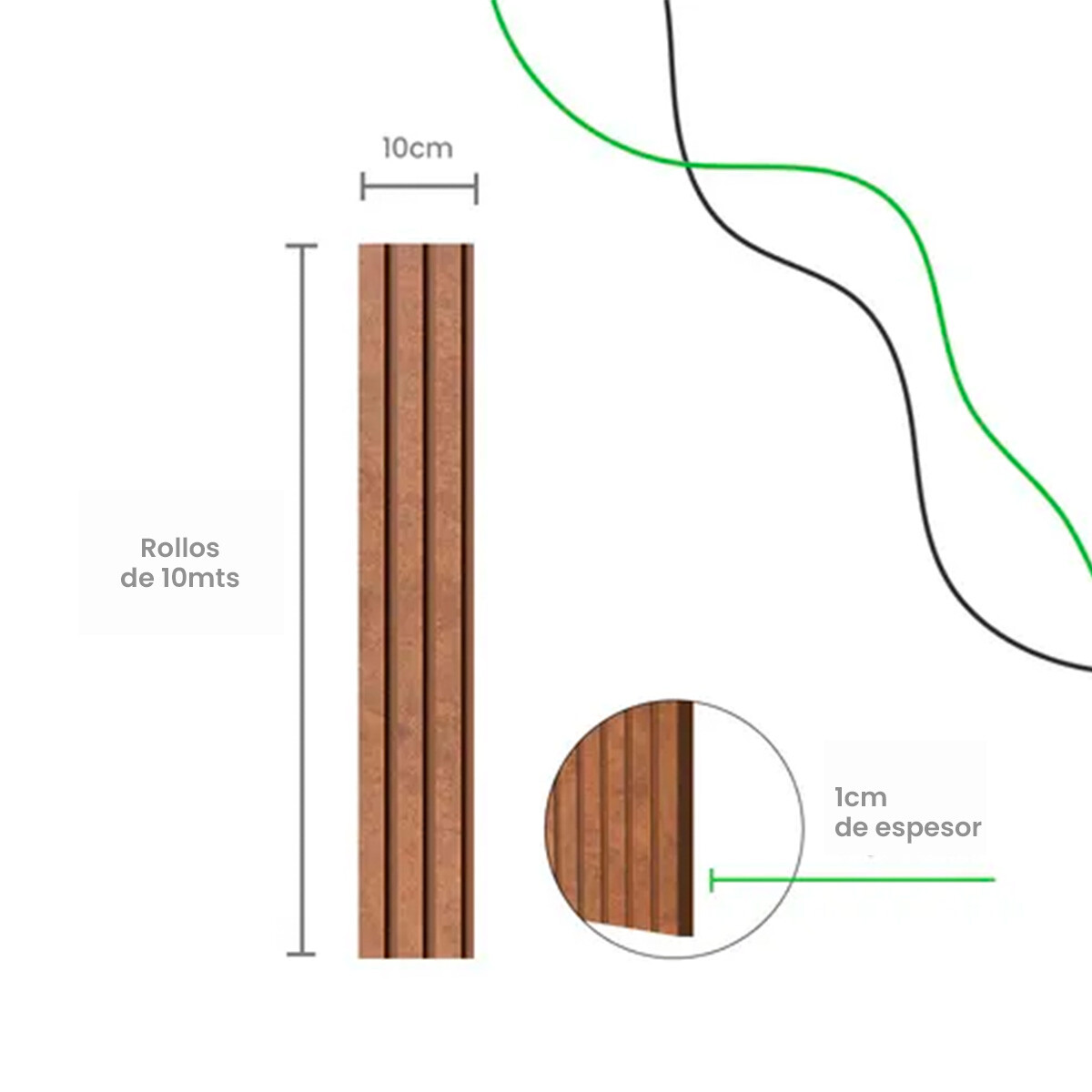 Revestimiento Autoadhesivo Ranurado Linea Urban Bronce 