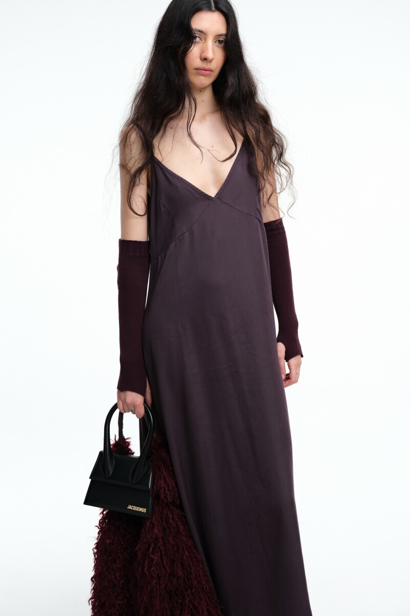 VESTIDO LARGO Bordo