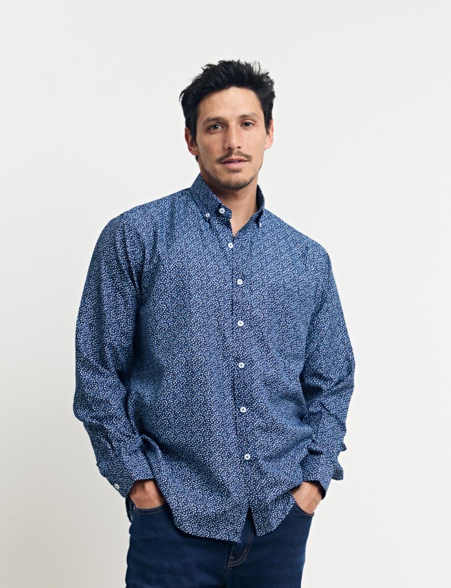 012667 CAMISA HARRINGTON LABEL Azul Osc/bla