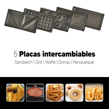SANDWICHERA CON 5 PLACAS INTERCAMBIABLES MICROSONIC MOD SAN5E1GG 001