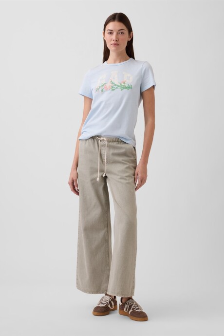 Remera Logo Gap Manga Corta Mujer Poolside Blue