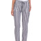 Pantalon Lino rayado azul