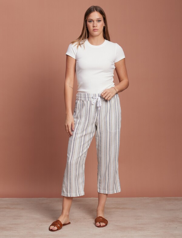 Capri Lino BLANCO/AZUL
