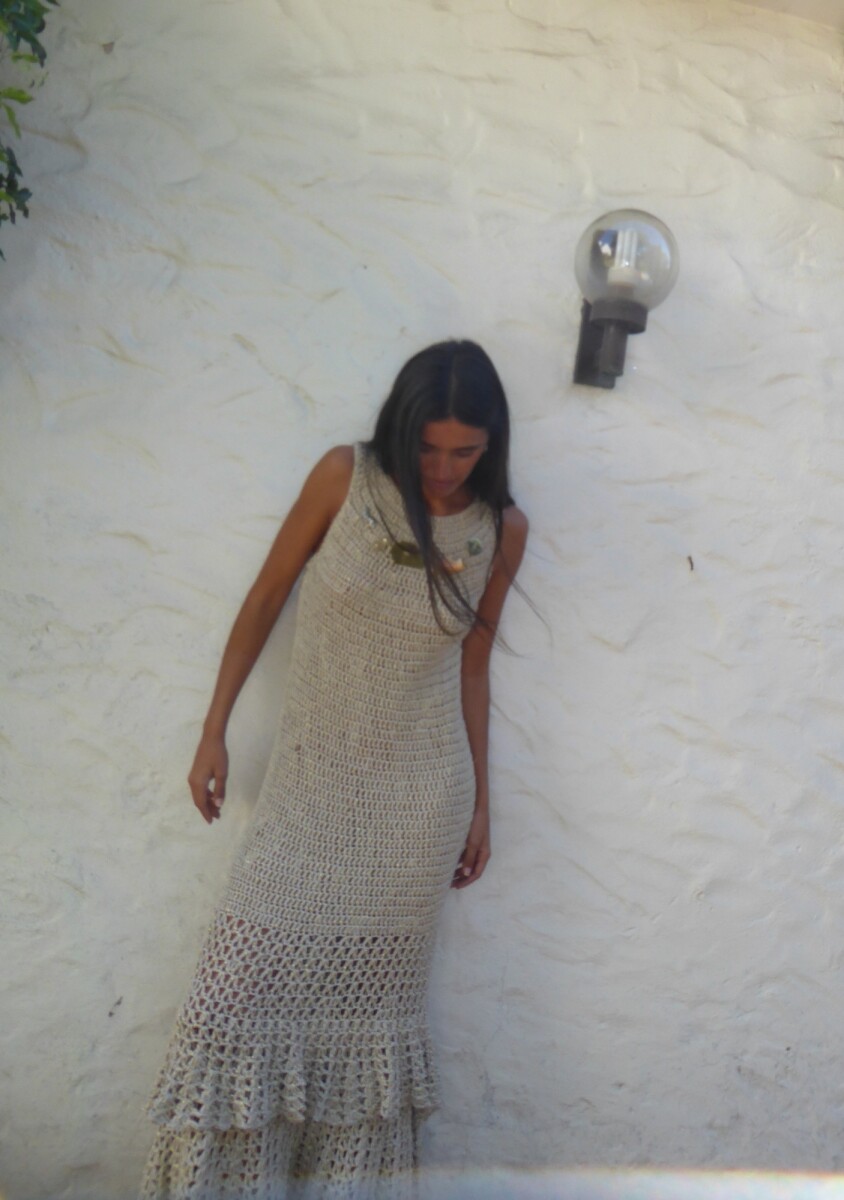 Gala Crochet Dress - Beige 